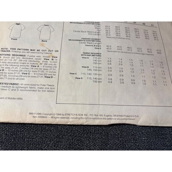 Stretch & Sew 988 Childrens Action Sportshirt Sewing Pattern Uncut Chest Sizes 2 - Picture 3 of 4
